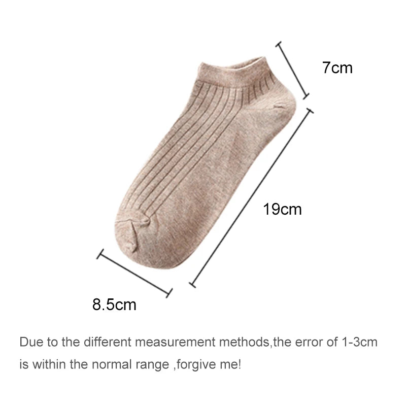 5 Pairs Casual Cotton Short Striped Socks Series 1