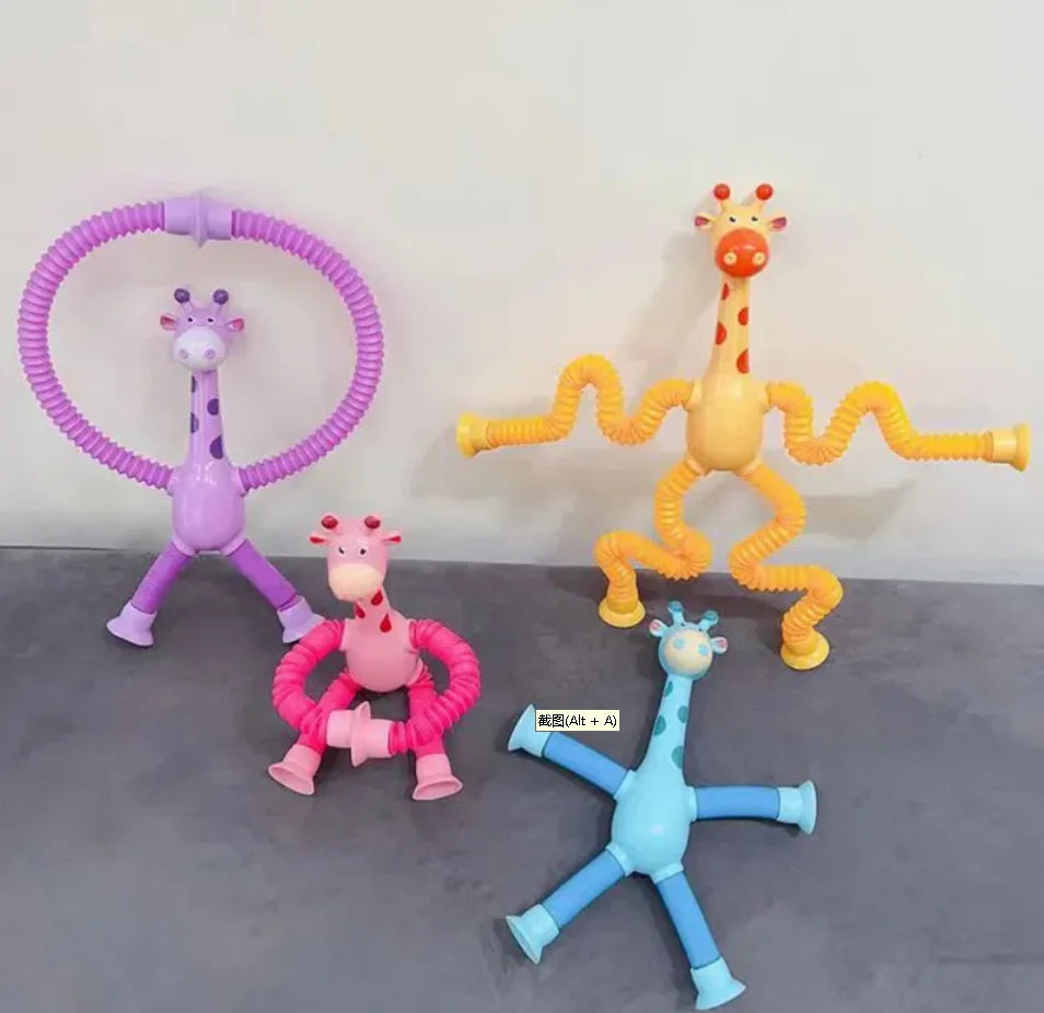 Suction Cup Pop Tubes – Giraffe Stress Relief Fidget Toys