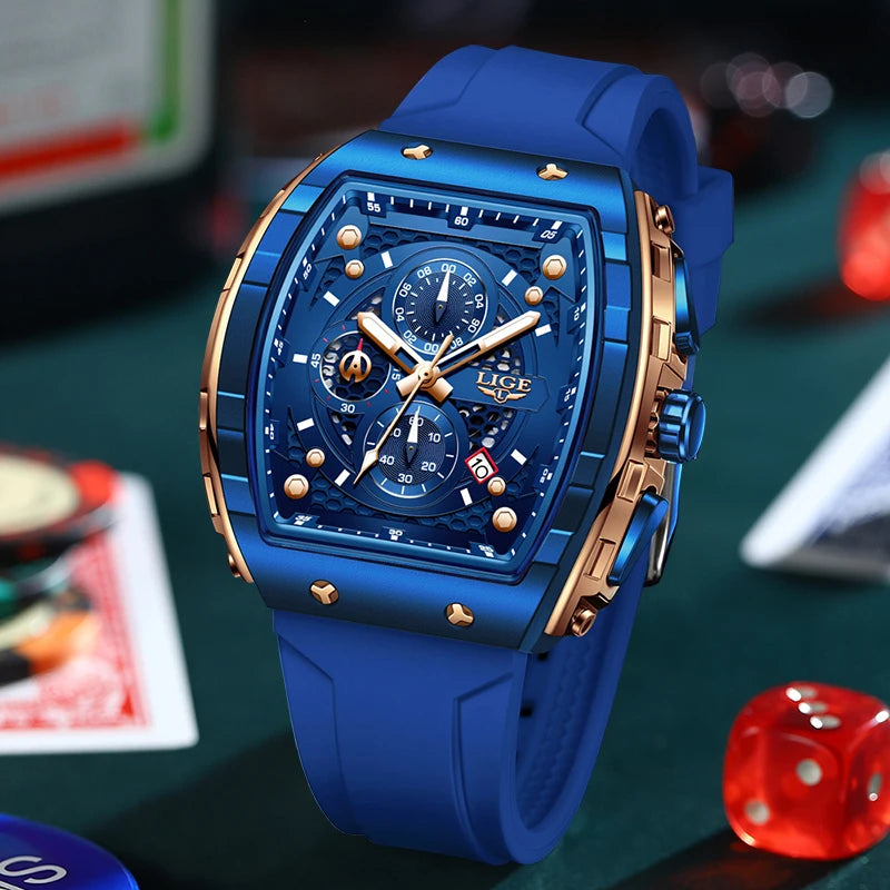 Stylish Outdoor Square Quartz Watch for Men -Waterproof