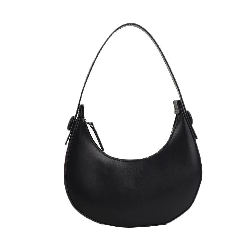 Solid Color PU Zipper Fashion Hobo Bag