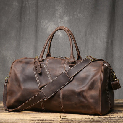 Premium Vintage Leather Tote Bag - Durable & Stylish Travel Companion