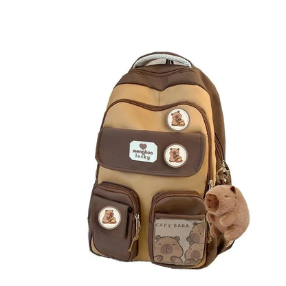 Capybara Backpack | Cute Plush Schoolbag with Large Capacity