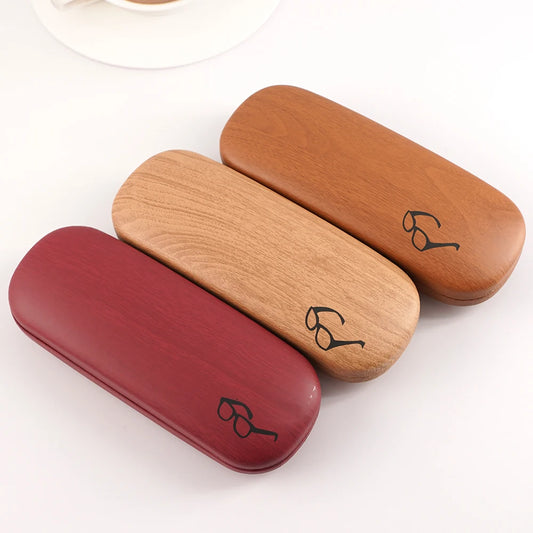 High-Quality Wood Grain Hard Kit Holder – Metal Reading Glasses Case