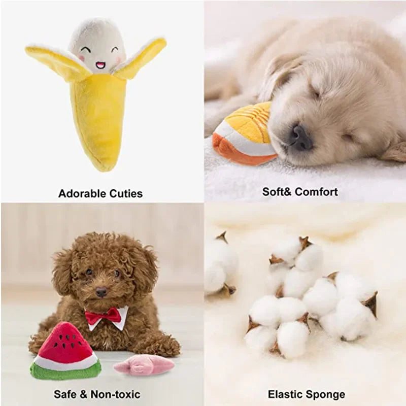 Puppy Dog Plush Squeaky Toy for Aggressive Chewers – Bone Shape