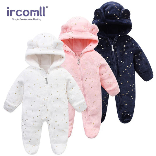 Newborn Baby Rompers – Cute Warm Fleece Jumpsuit for Infants