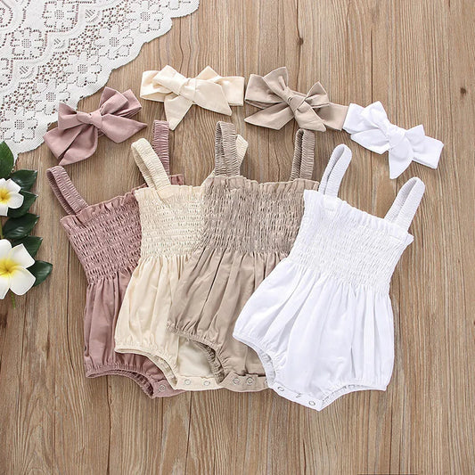 Summer Toddler Girl Jumpsuit Outfit | Casual Sleeveless Romper Set