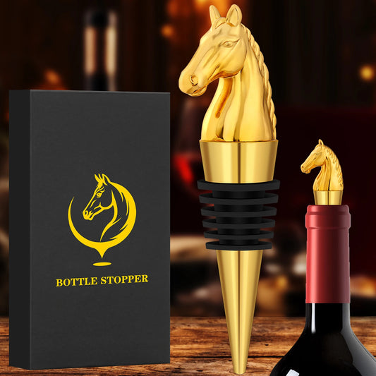 LKKCHER Luxury Horse Head Wine Bottle Stopper