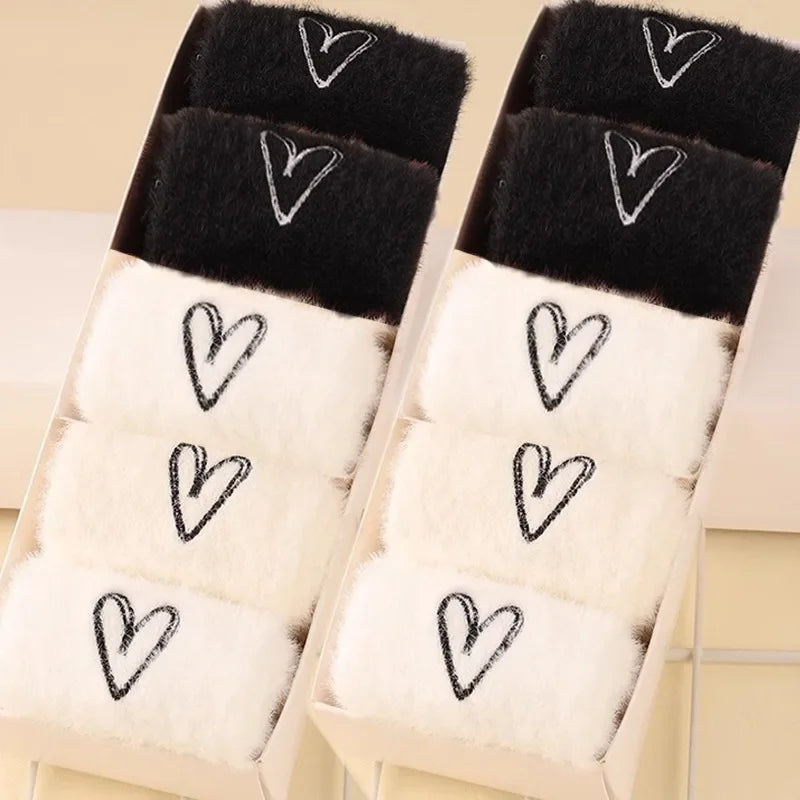 Cozy Mink Velvet Heart Socks