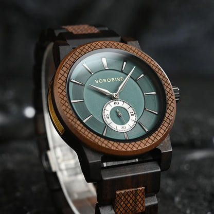 Men's Wooden Quartz Wristwatch-Fashionable Business Watch