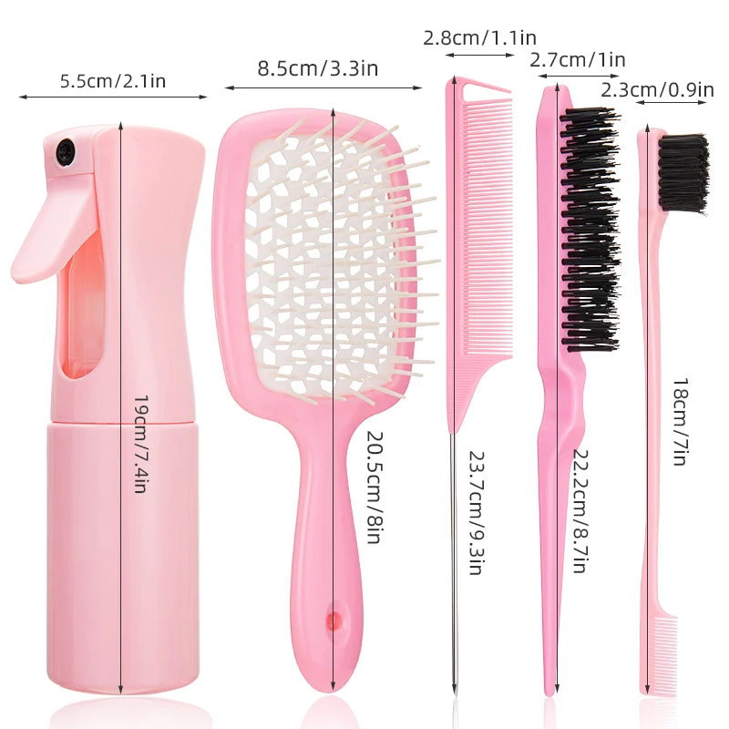 5pcs Detangling Hair Brush Set