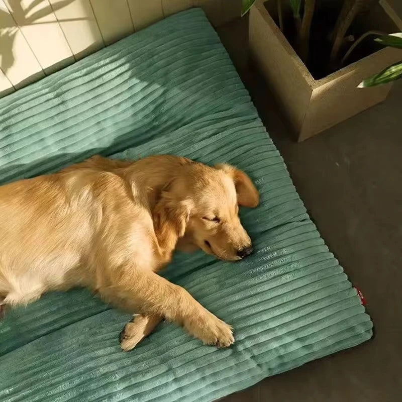 Soft Corduroy Dog Bed - Warm Sleeping Mat for All Sizes