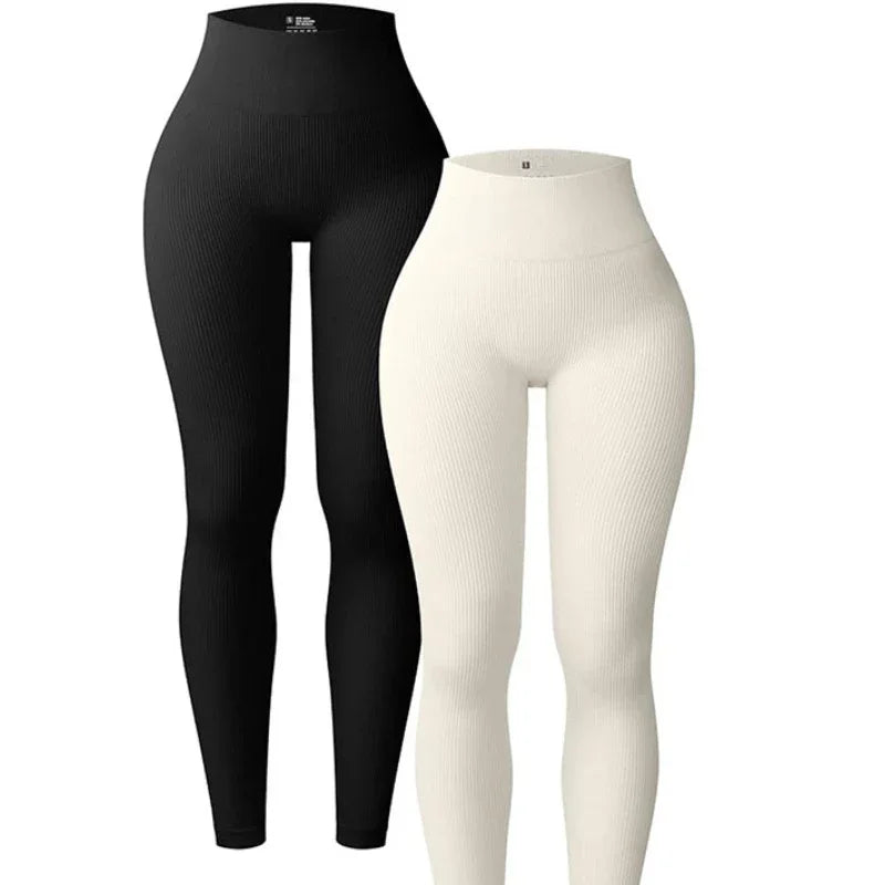 High Waist Hip Lifting Leggings for Women | Threaded Sports Yoga Pants