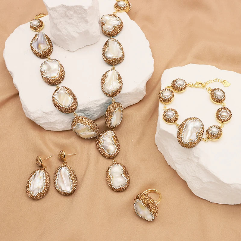 Natural Baroque Pearl Jewelry Set