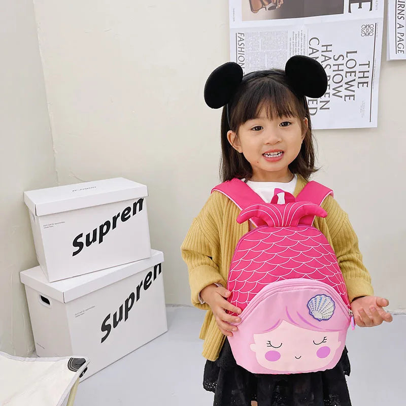 Princess Mermaid Backpack for Kids | Cute Cartoon Schoolbag & Kindergarten Toy Bag