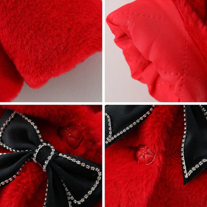 Faux Fur Baby Girl Cloak – Cute Christmas Princess Coat for Autumn & Winter