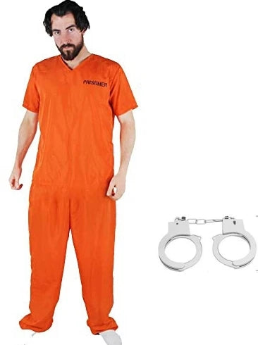 Cosplay Prisoner Halloween Costume | Orange 2PCS Set