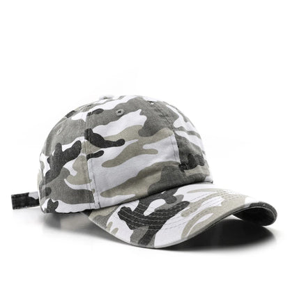 Camouflage Washed Cotton Baseball Cap – Men’s Denim Snapback Sun Hat