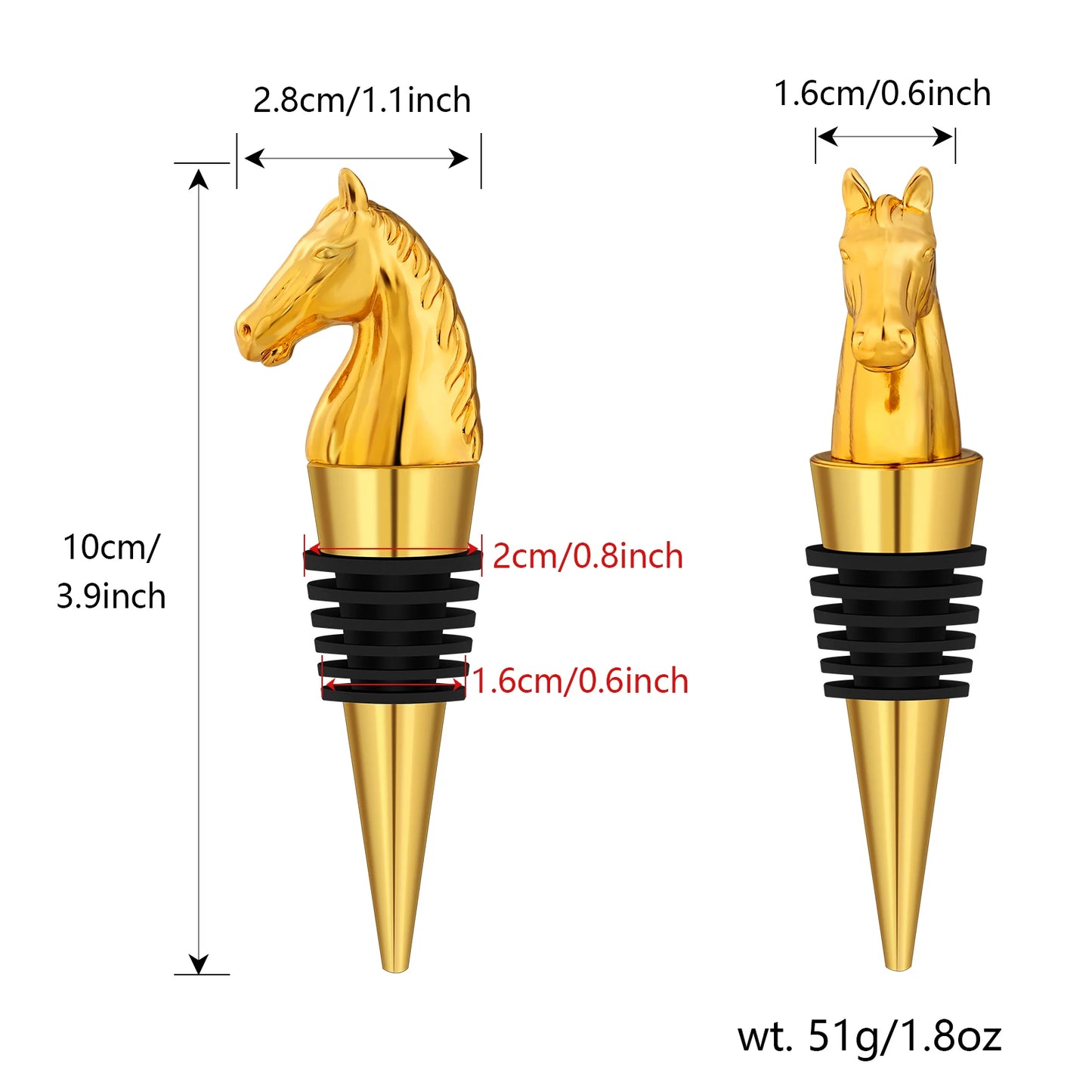 LKKCHER Luxury Horse Head Wine Bottle Stopper