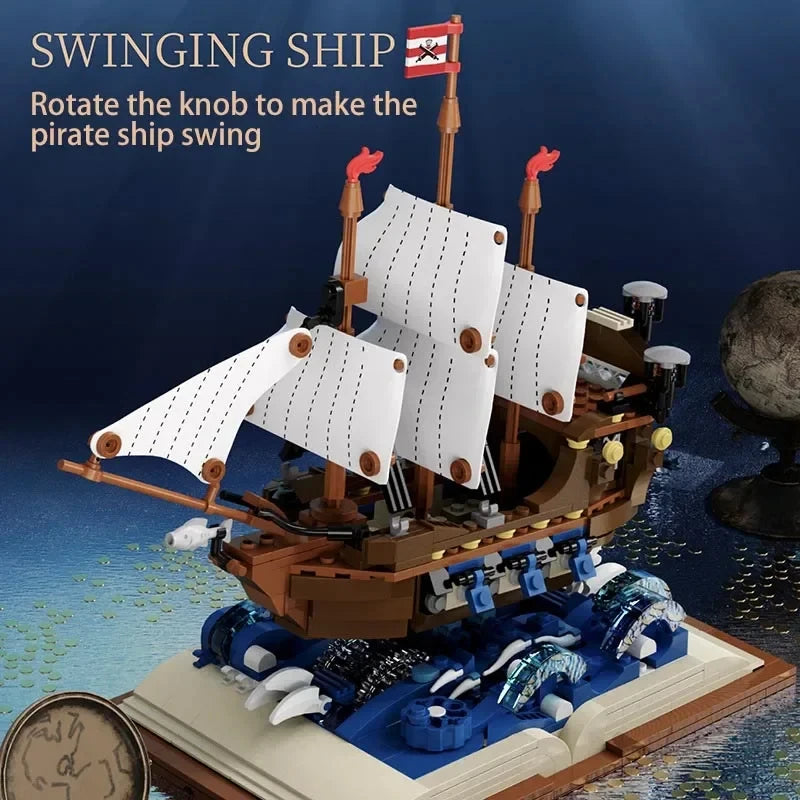 Retro Warship 925PCS Pirate Ship Building Blocks for Kids