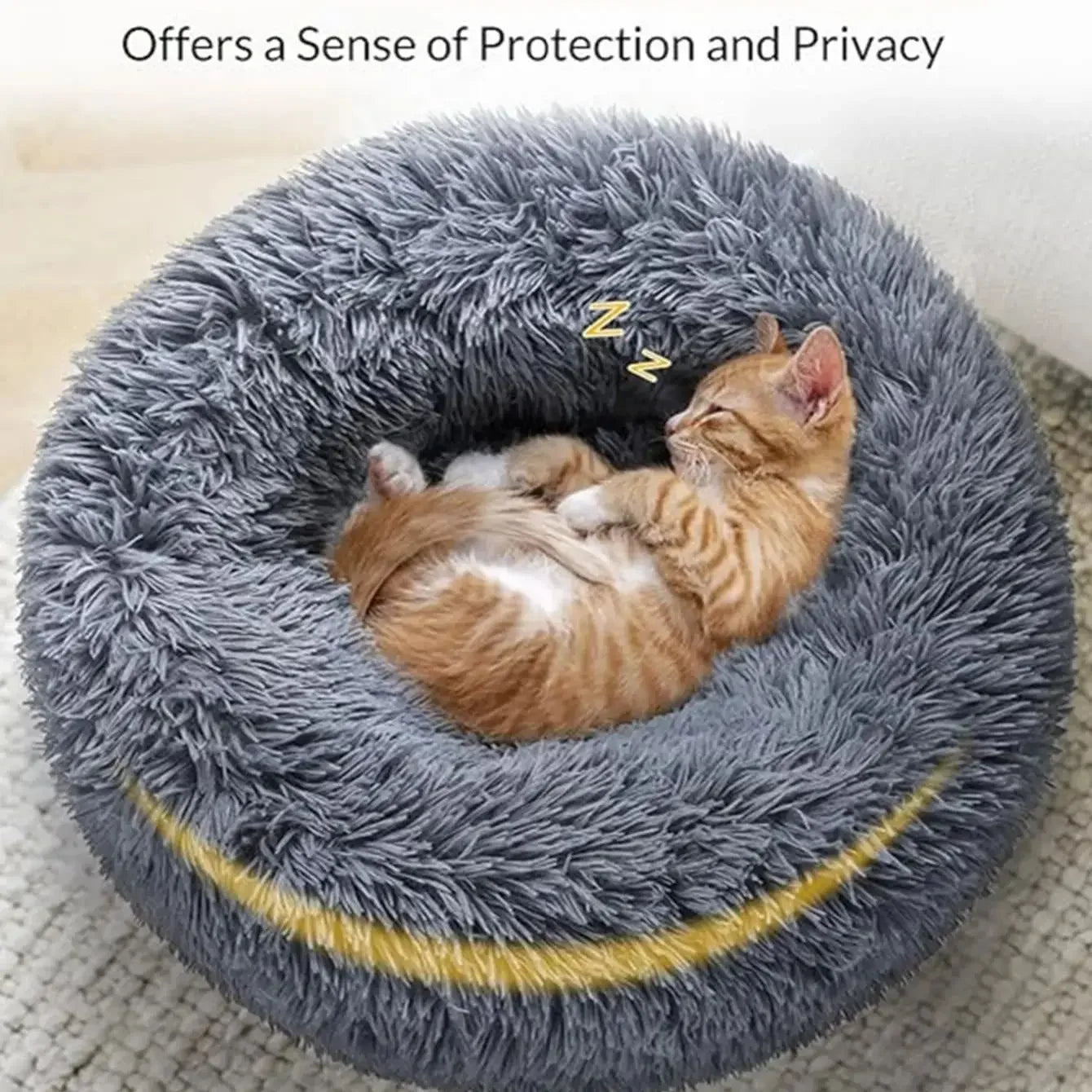 Round Plush Pet Bed - Soft, Warm Bed for Large & Medium Dogs