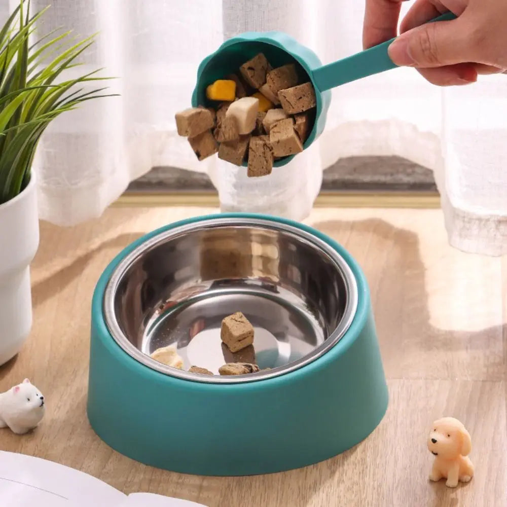 Anti-Rollover Dog Feeder | Durable Stainless Steel Bowl for Dogs & Cats