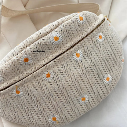 Women's Straw Woven Waist Bag