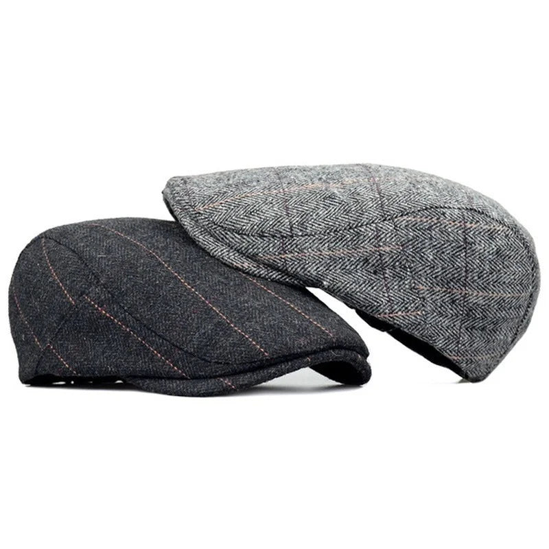 Classic Plaid Stripe Cap for Men and Women