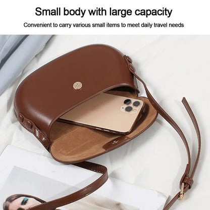 PU Leather Women’s Crossbody Saddle Bag