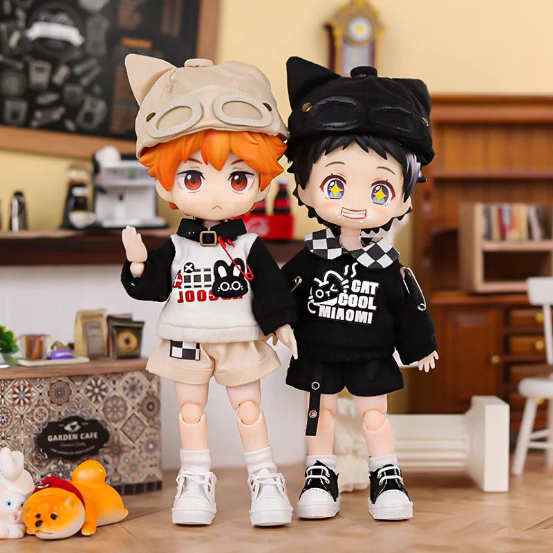 OB11 Doll Clothing - Cat Rabbit Sweater Coat & Accessories