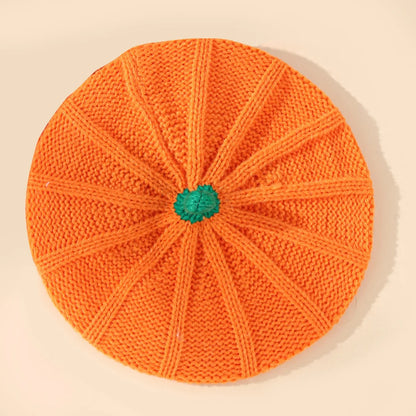 Pumpkin Beret Hat | Knitted Parent-Child