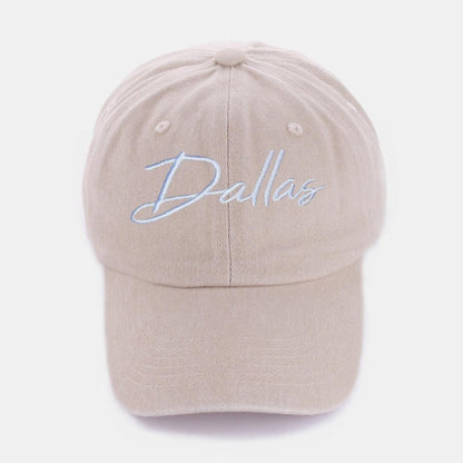 Zenana Washed DALLAS Embroidered Baseball Cap