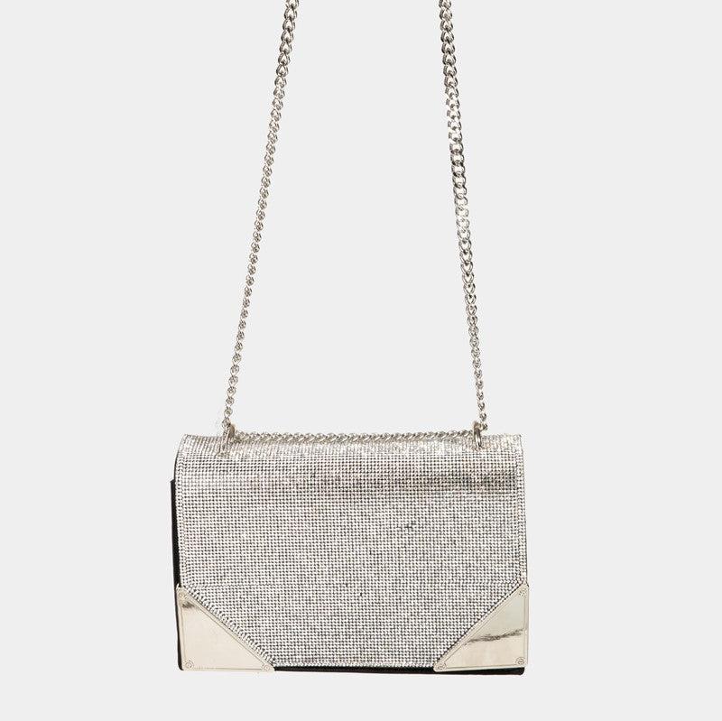 Fame Rhinestone Studded Rectangle Crossbody Bag