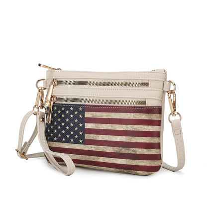 MKF Collection Alisson Vegan Leather FLAG Crossbody-Wristlet Bag