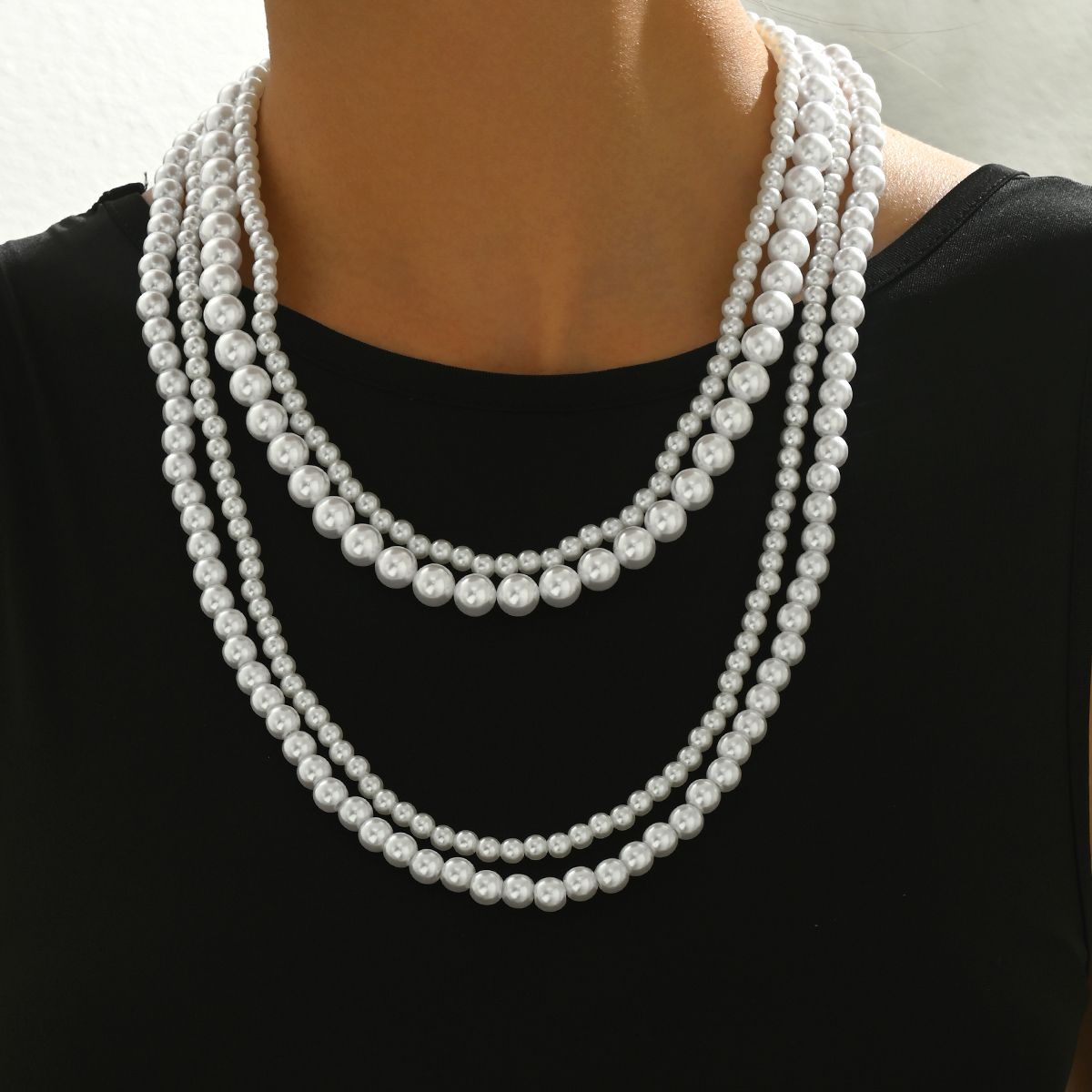 Elegant Multi-Layer Pearl Beaded Necklace