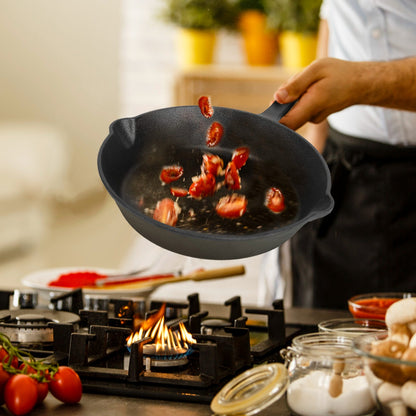 3 Pcs Pre-Seasoned Cast Iron Skillet Set – Durable & Versatile Cookware