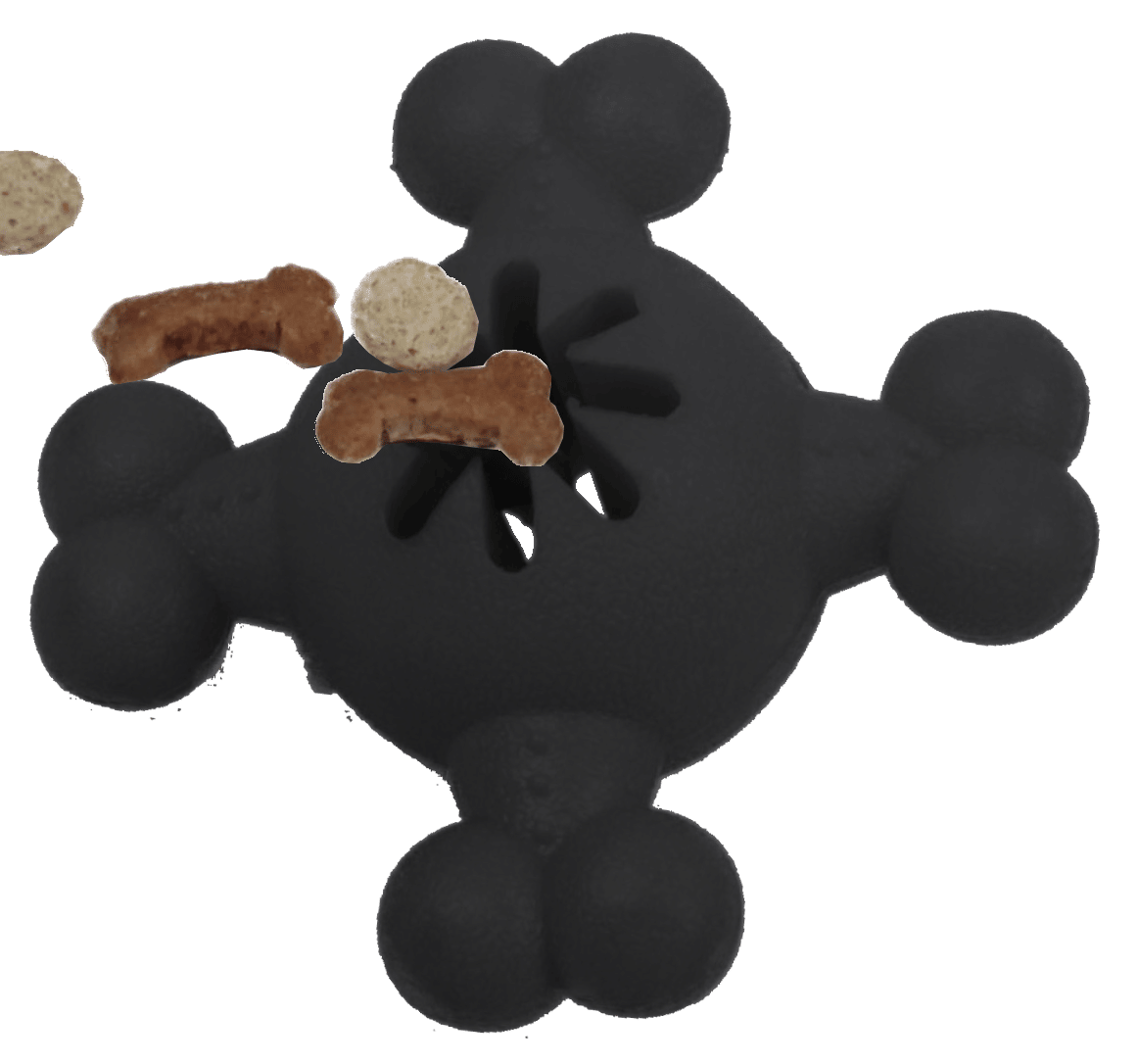 Pet Life 'Quadra-Bone' TPR Treat Dispensing Durable Dog Toy