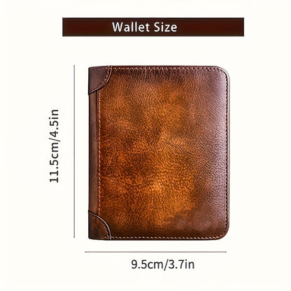 Blocking Trifold Genuine Leather Wallet for Men