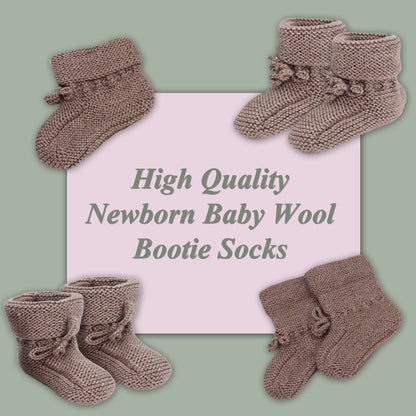 Hand Knitted Baby Wool Bootie Socks for Newborn and 0 to 12 Month Babies 1 Pair