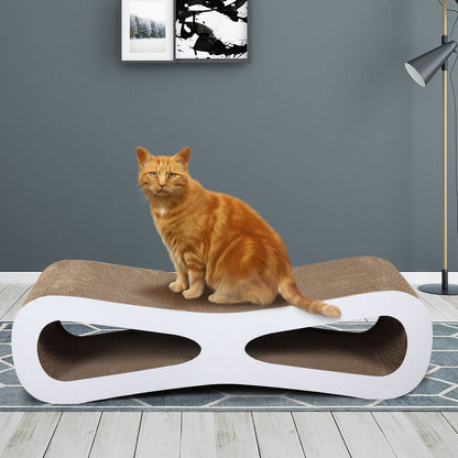 Cat-eyed Cat Scratcher Lounge, Protects Furniture, Wood Color