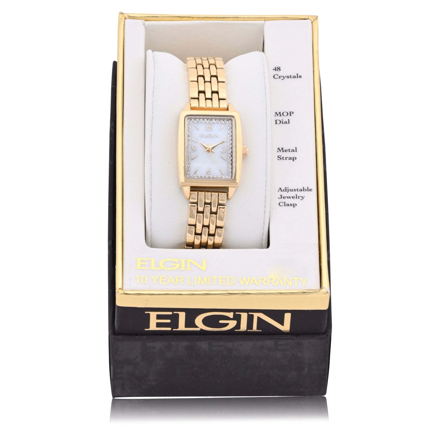 Elgin Adult Female Watch in Gold with Mother of Pearl