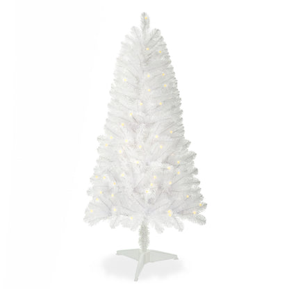 4ft White Artificial Christmas Tree Prelit with 100 LED Lights