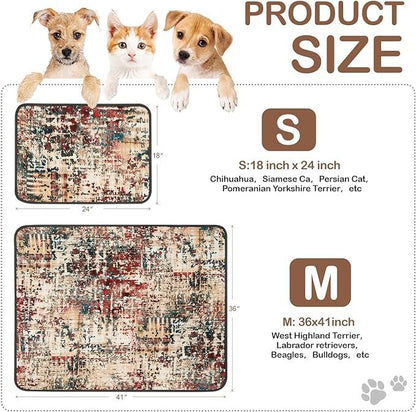 Qeils Washable Dog Pee Pads, 2-Pack Reusable 18"x24" Leakproof Non-Slip Puppy Training Pads for Floor, Crate, Couch, and Whelping Mat