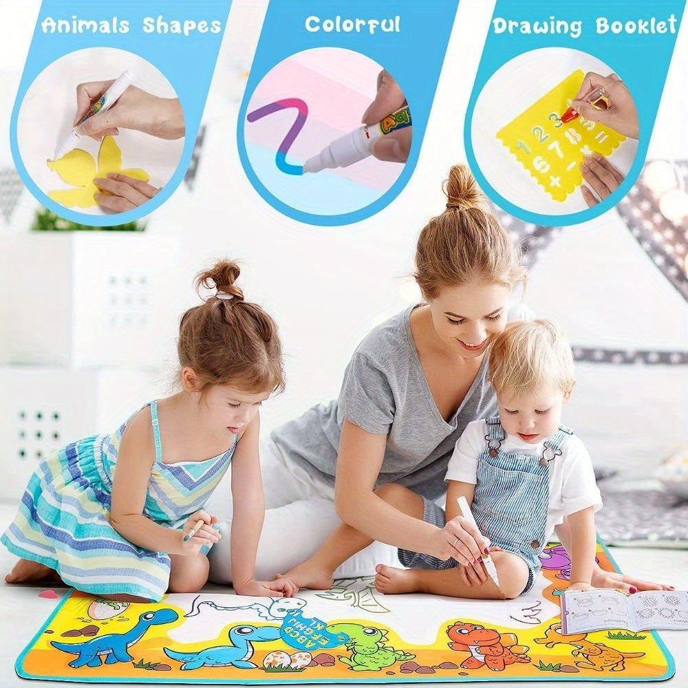 Kids Toys Water Doodle Mat Dinosaur Painting Coloring Pad for Toddlers 1-3 Toddler Arts and Crafts