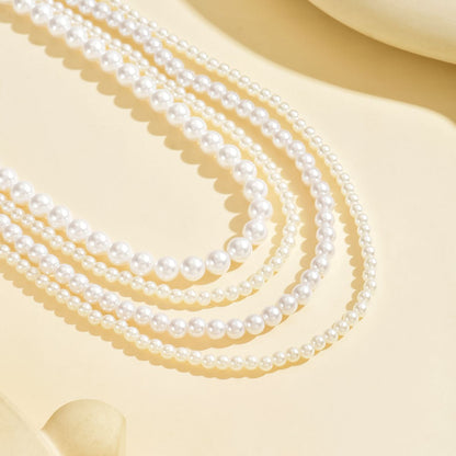 Elegant Multi-Layer Pearl Beaded Necklace