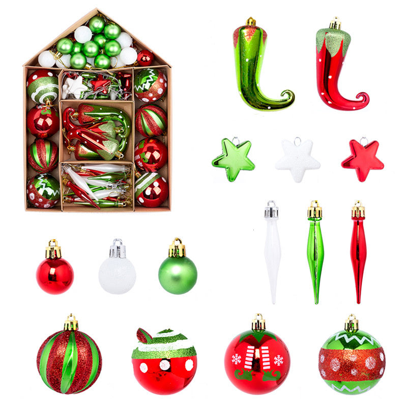 70 PC Shatterproof Plastic Christmas Ball Ornaments