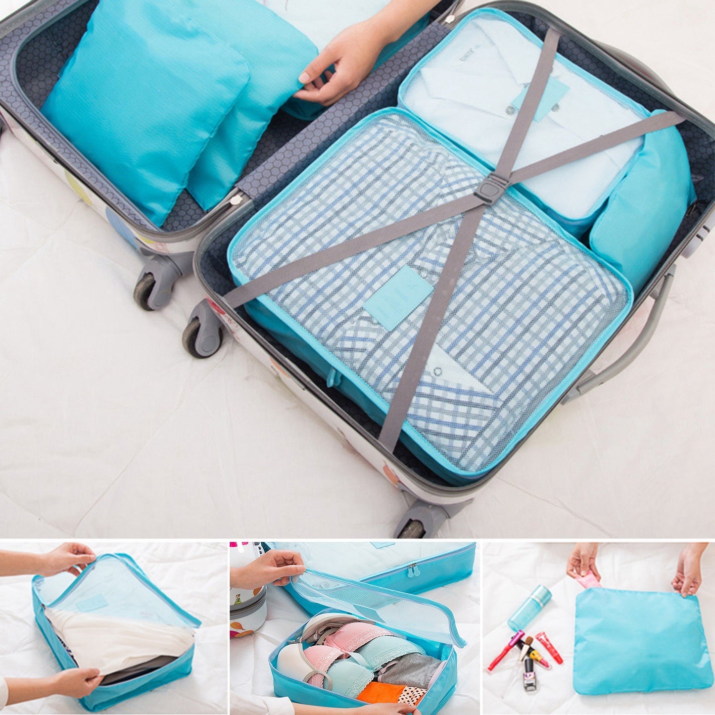 9 Pcs Clothes Storage Bags – Water-Resistant Travel Luggage Organizer