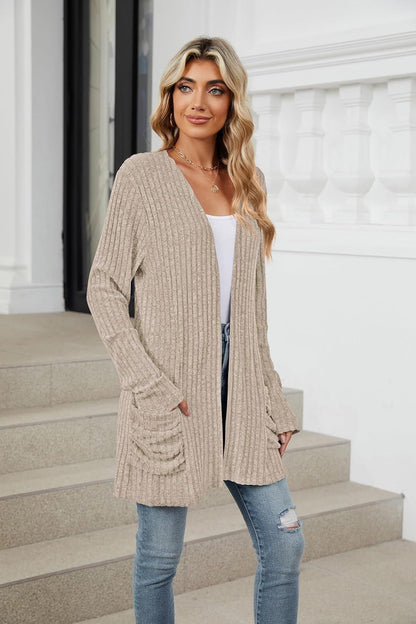 Women's lightweight cardigan, fashionable and casual, oversized long sleeved cardigan sweater, loose dress, autumn holiday top