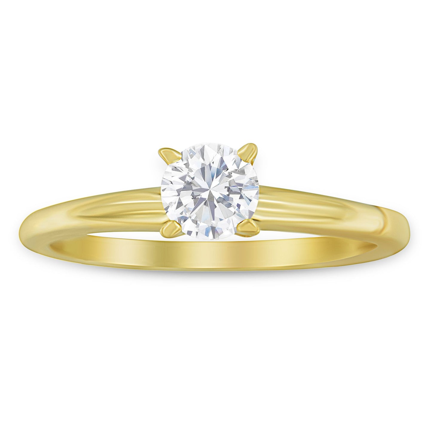 GIA Certified 14K Gold 1/2 Cttw Diamond Solitaire Ring