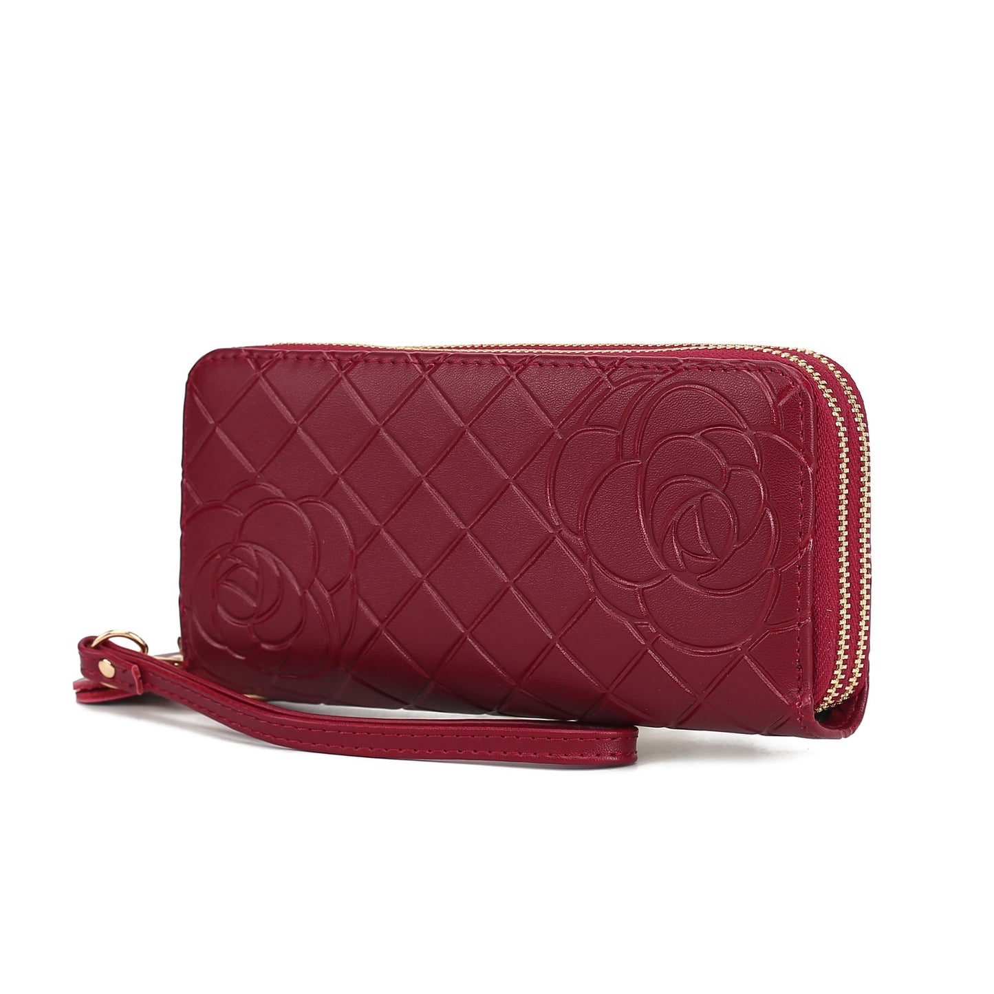 MKF Collection Quilted Flower Embossed Wristlet Wallet by Mia K