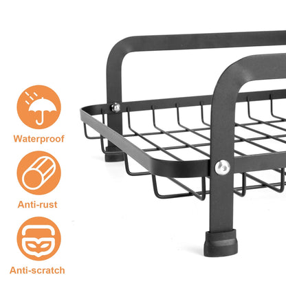 2-Tier Dish Drying Rack with Drainboard & Detachable Organizer